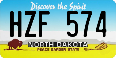 ND license plate HZF574