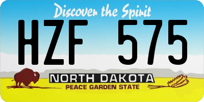 ND license plate HZF575