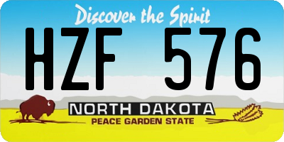 ND license plate HZF576