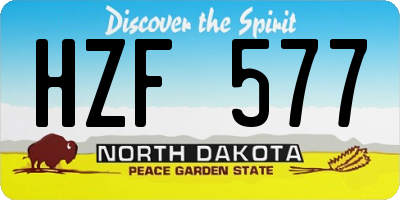 ND license plate HZF577
