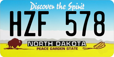 ND license plate HZF578