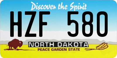 ND license plate HZF580