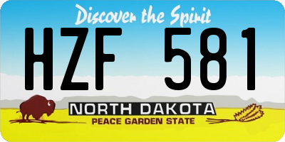 ND license plate HZF581