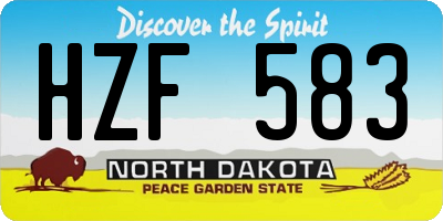 ND license plate HZF583