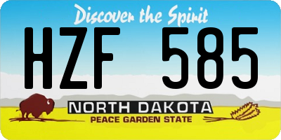 ND license plate HZF585