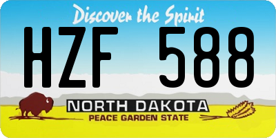 ND license plate HZF588