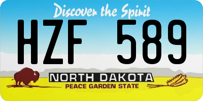 ND license plate HZF589