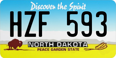 ND license plate HZF593