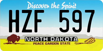 ND license plate HZF597