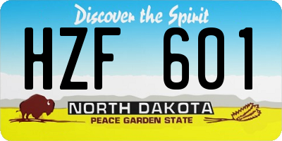 ND license plate HZF601