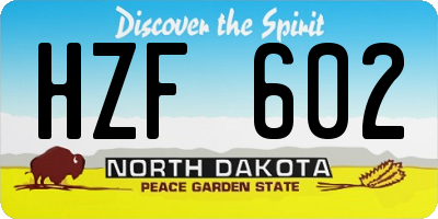 ND license plate HZF602