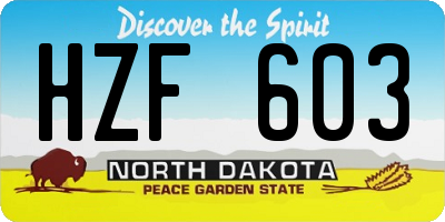 ND license plate HZF603