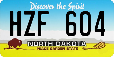 ND license plate HZF604
