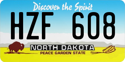 ND license plate HZF608