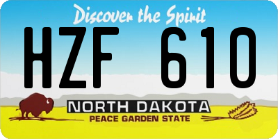 ND license plate HZF610