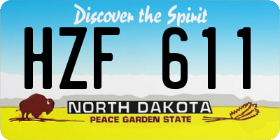 ND license plate HZF611