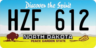 ND license plate HZF612