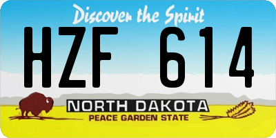ND license plate HZF614