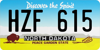 ND license plate HZF615