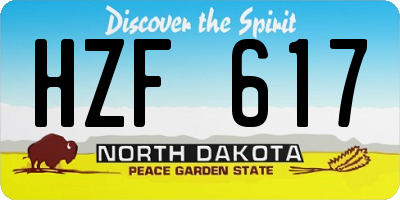 ND license plate HZF617