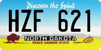 ND license plate HZF621