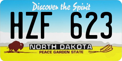 ND license plate HZF623