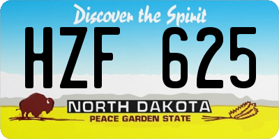 ND license plate HZF625