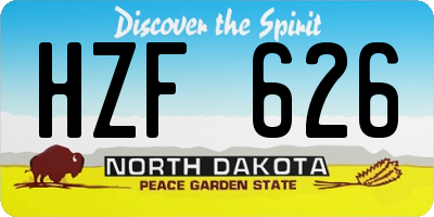 ND license plate HZF626