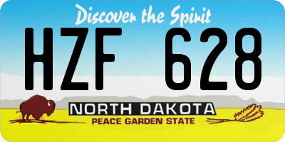 ND license plate HZF628