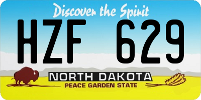 ND license plate HZF629