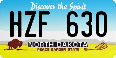 ND license plate HZF630
