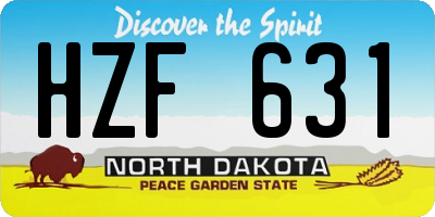 ND license plate HZF631