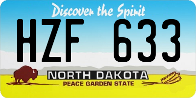 ND license plate HZF633