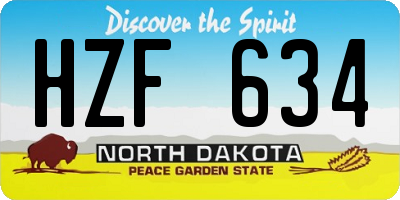 ND license plate HZF634