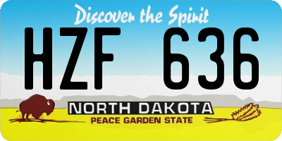 ND license plate HZF636