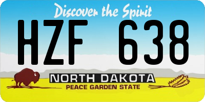 ND license plate HZF638