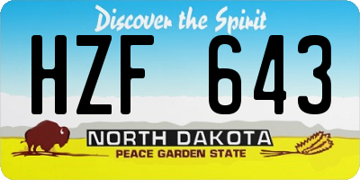 ND license plate HZF643