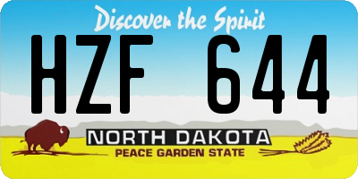 ND license plate HZF644