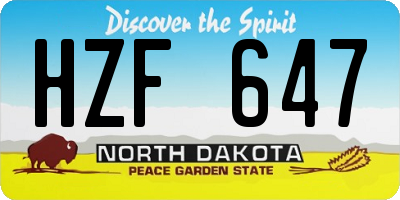 ND license plate HZF647
