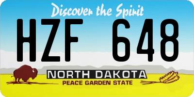 ND license plate HZF648
