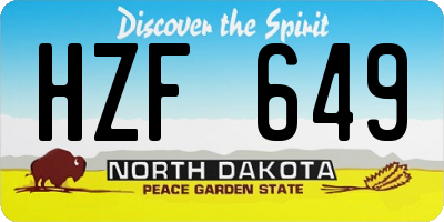 ND license plate HZF649