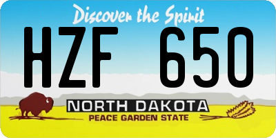 ND license plate HZF650