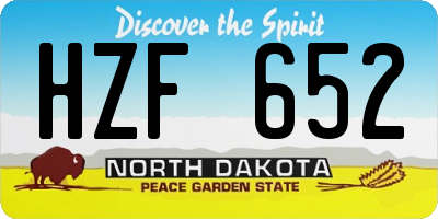 ND license plate HZF652