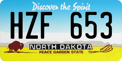 ND license plate HZF653