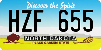 ND license plate HZF655