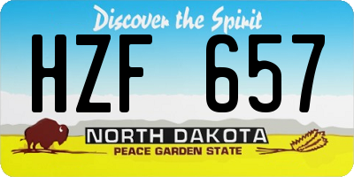 ND license plate HZF657