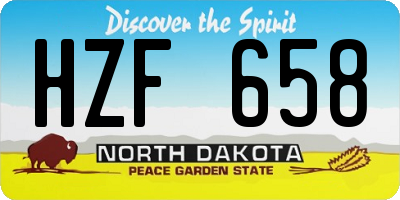 ND license plate HZF658