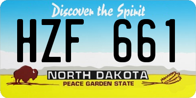 ND license plate HZF661