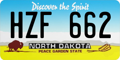 ND license plate HZF662