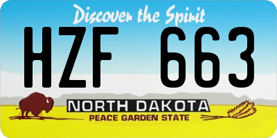 ND license plate HZF663